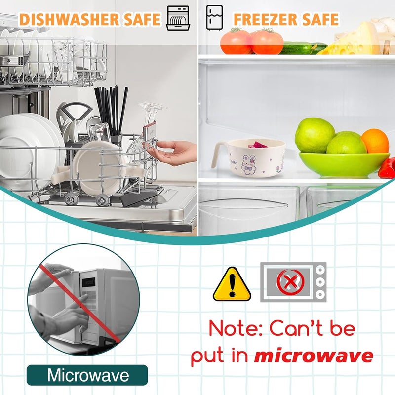shopwithgreen مجموعة أطباق الأطفال من شوب ويذ غرين من الخيزران 4 أطباق صغيرة قابلة لإعادة الاستخدام للأطفال الرضع والأطفال الصغار أدوات المائدة الحبوب الوجبات الخفيفة الحساء الأرز مع 4 ملاعق وشوك آمنة في غسالة الصحون أطباق طعام الأطفال من الخيزران خالية من BPA 145 أونصة - Image 5