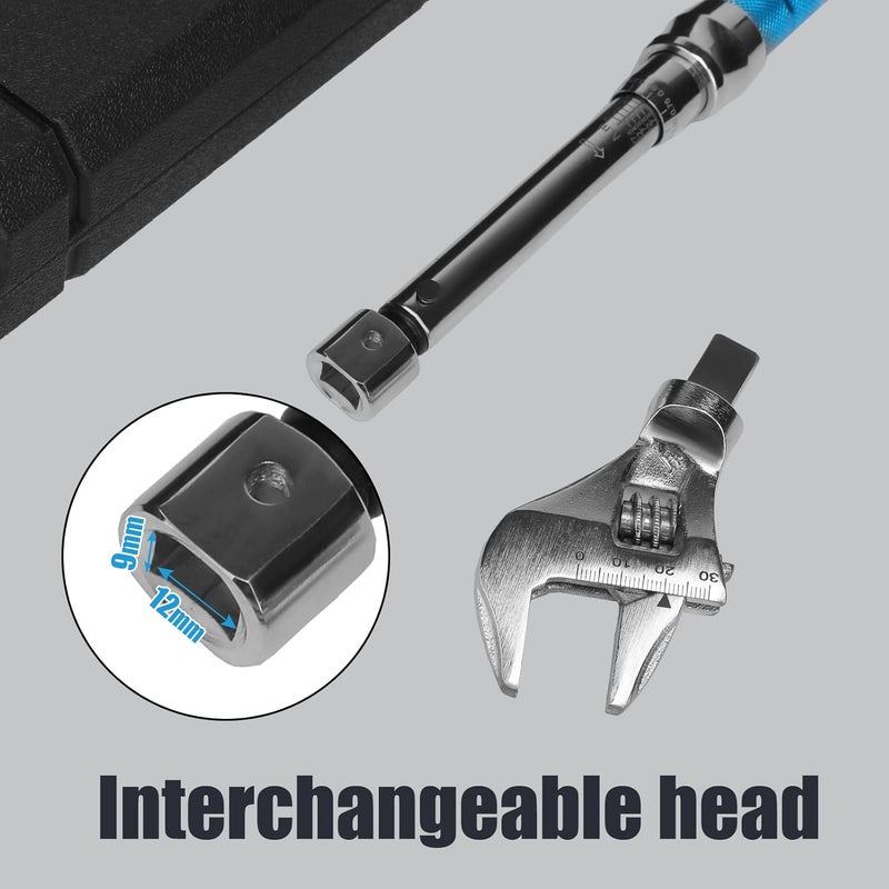 COTOUXKER Adjustable Torque Wrench, 5 to 30 Nm 30mm Open End Torque Wrench with Click and Changeable Head for Hvac Mini Split and Refrigeration System - Image 5