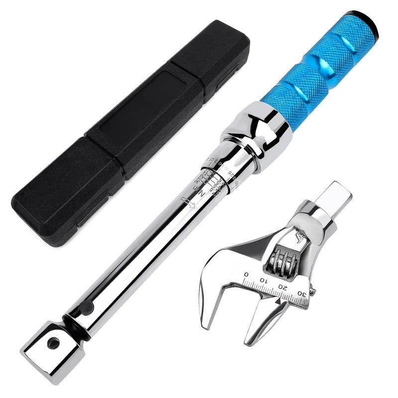COTOUXKER Adjustable Torque Wrench, 5 to 30 Nm 30mm Open End Torque Wrench with Click and Changeable Head for Hvac Mini Split and Refrigeration System - Image 1
