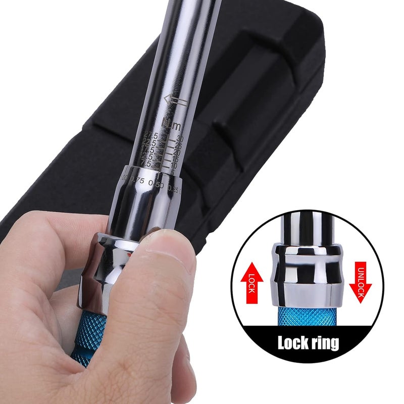 COTOUXKER Adjustable Torque Wrench, 5 to 30 Nm 30mm Open End Torque Wrench with Click and Changeable Head for Hvac Mini Split and Refrigeration System - Image 3