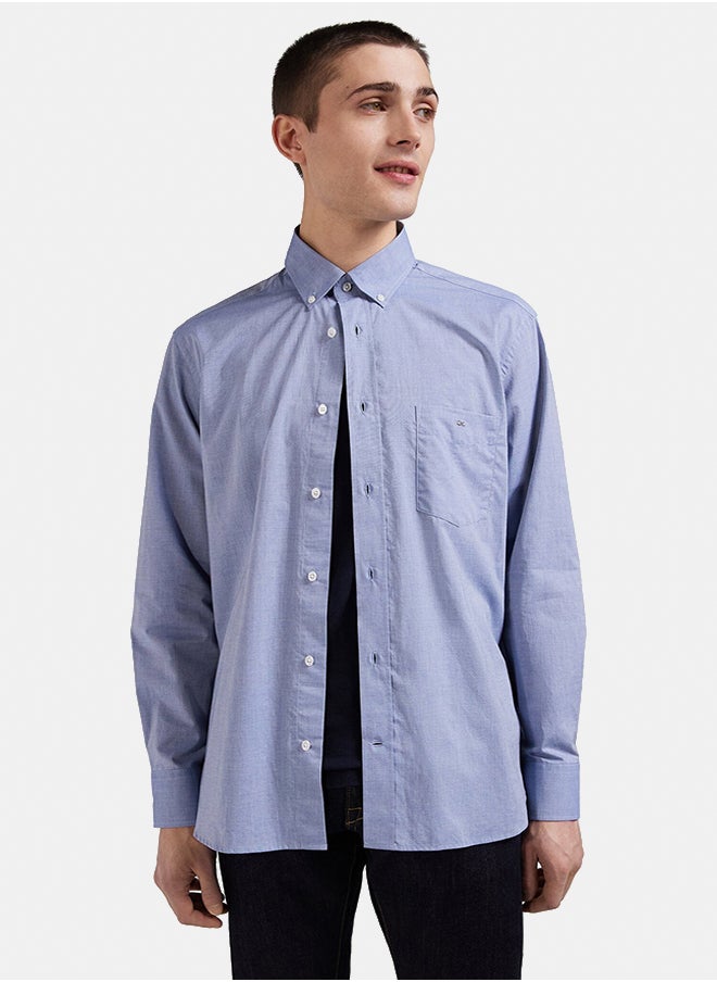Regular fit shirt with printed elbow patches