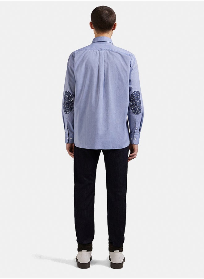 Regular fit shirt with printed elbow patches