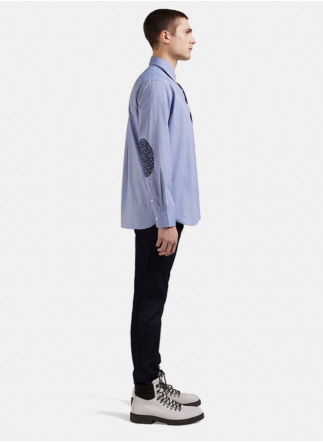 Regular fit shirt with printed elbow patches