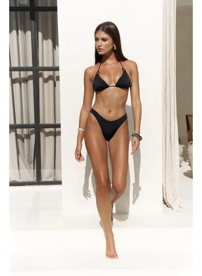 Bohemai Samudra Ring Detailed Black Bikini Top.