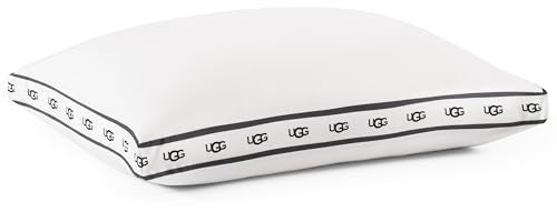UGG Standard/Queen Bed Pillow – Gusseted Down Alternative Pillow, Medium Firm Sleeping Pillows, Premium Luxury Home Decor Hypoallergenic Pillow for Queen Bed, White (Devon) - Image 1