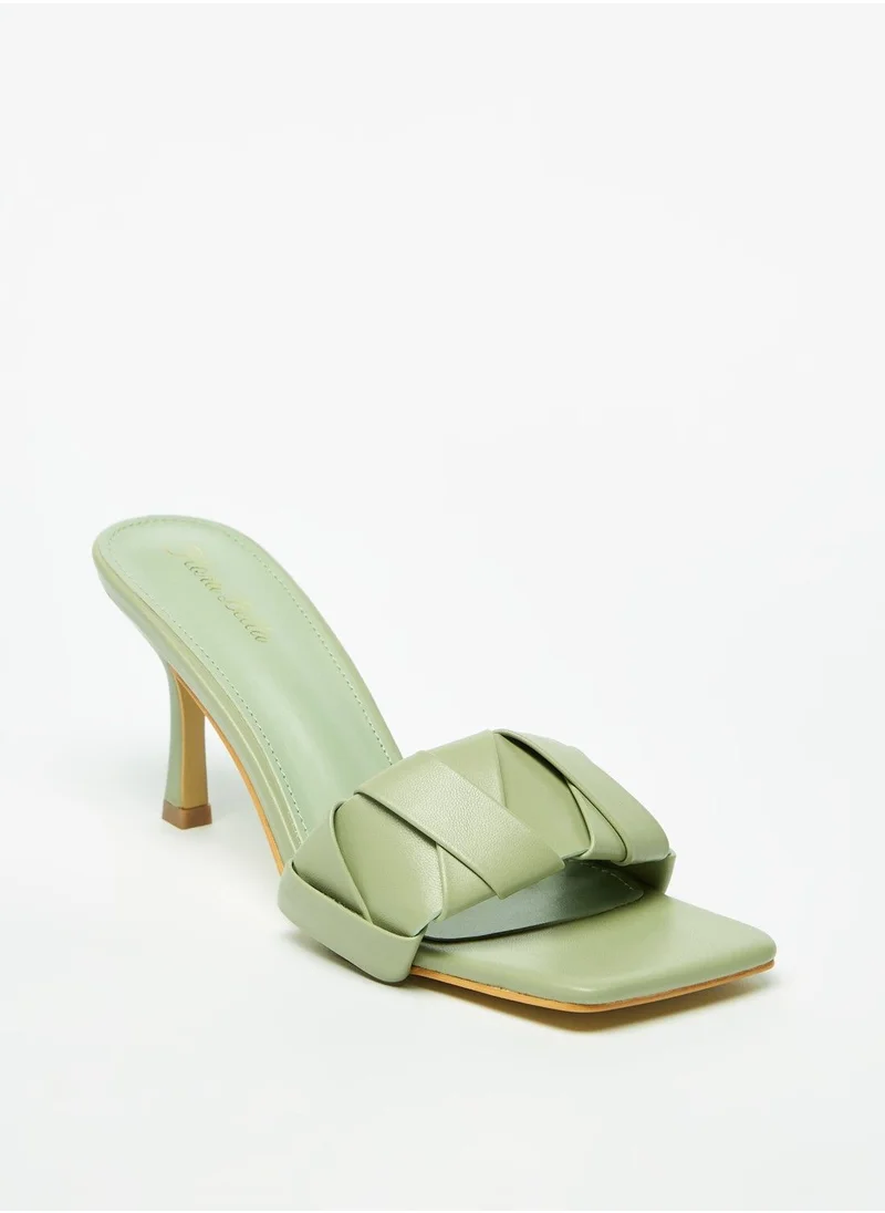 Flora Bella Textured Slip-On Sandals with Stiletto Heels