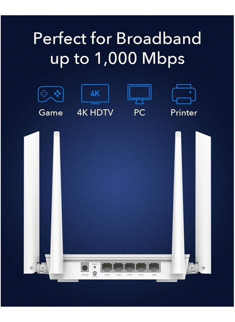 cudy - Cudy WR3000S AX3000 Dual Band WiFi 6 Mesh Router, 5 Gigabit Ethernet RJ45 Ports, 4 Antennas, MU-MIMO, OpenVPN, Wireguard, Zerotier, Ipsec VPN, Cloud APP - Image 1