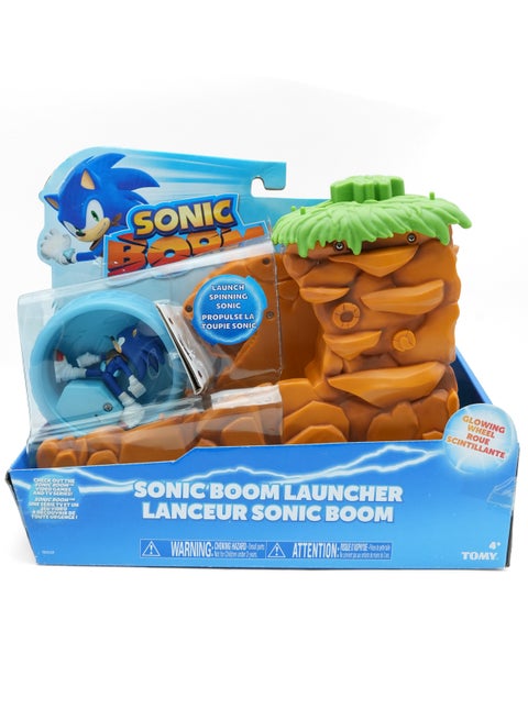 Sonic Boom Launcher Playset by TOMY , Spinning Sonic Action Toy with Glowing Wheel , Includes Launcher and Sonic Figure , Based on the Sonic Boom Animated Series , For Kids Ages 4 and Up