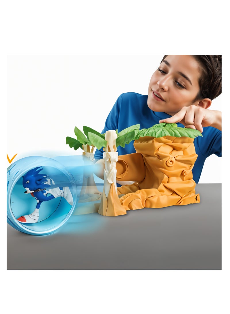 تومي مجموعة ألعاب سونيك بوم لانشر من تومي، لعبة سونيك الدوارة مع عجلة متوهجة، تتضمن قاذفًا وشخصية سونيك، مستوحاة من سلسلة الرسوم المتحركة سونيك بوم، للأطفال من سن 4 سنوات فما فوق - Image 2