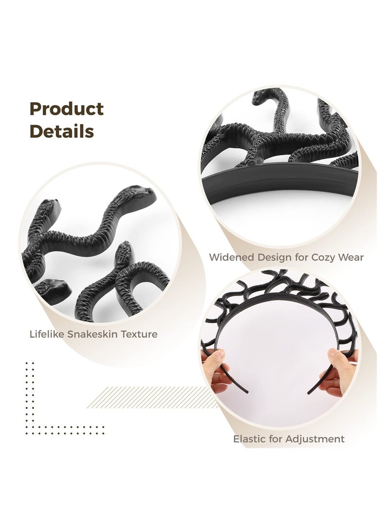 Loquat Medusa Snake Headband, 4PCS Egyptian Snake Headbands, Funny Snake Hair Hoops, Flexible Plastic Hair Hoops, Novelty Decorative Party Headdresses, Cosplay Party Supplies - Image 5