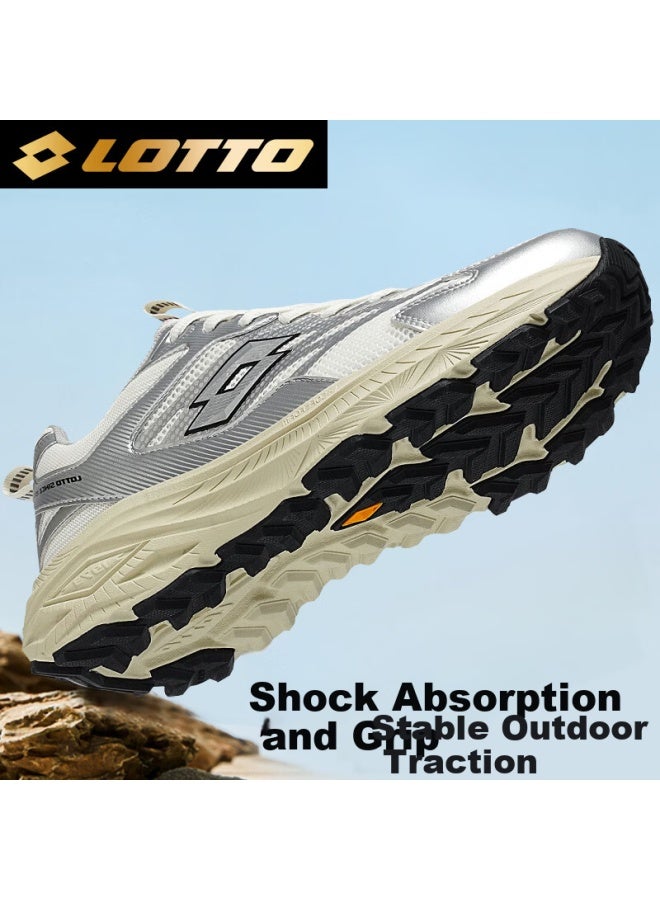 Lotto Fang Outdoor Trail Running Shoes Uni Spring Wear-resistant Breathable Hiking Mountaineering Sports Shoes Silver Size 39 - Image 1