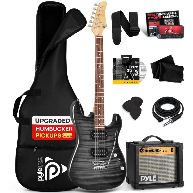 Pyle Electric Guitar Kit with Amp for Beginners Full Size 39â€ Instrument Package with Humbucker Pickups and Rock Amplifier Starter Set Bundle for Kids All Ages, Youth and Adults - Image 1