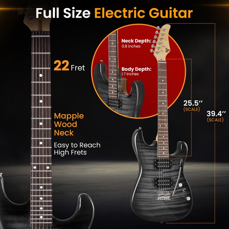 Pyle Electric Guitar Kit with Amp for Beginners Full Size 39â€ Instrument Package with Humbucker Pickups and Rock Amplifier Starter Set Bundle for Kids All Ages, Youth and Adults - Image 3