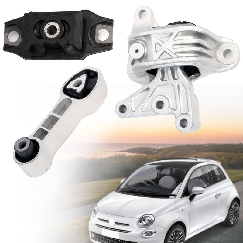 Engine Motor and Transmission Bracket kit Fit for Fiat 500 20122018 Auto Motor Trans Mount Set 9893 68073217AC 9895 68073029AC 9876 68073483AD