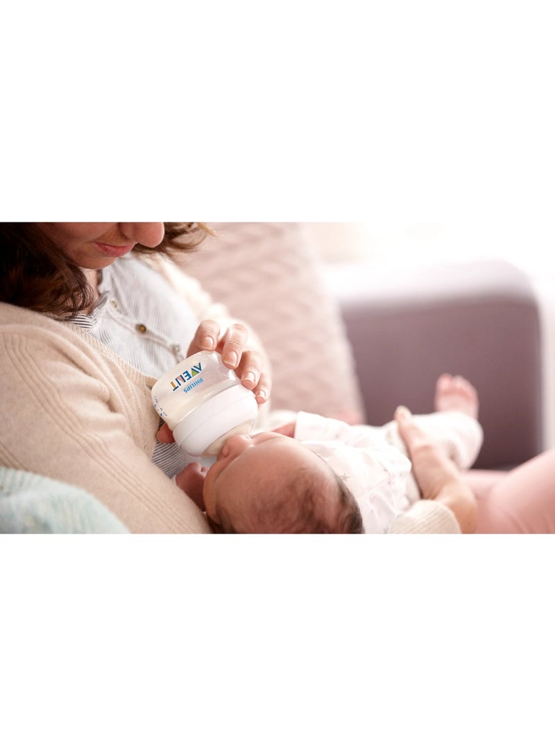 Avent Natural Baby Bottle, Clear, 0M, 60 ml, 2 Pack - Image 4