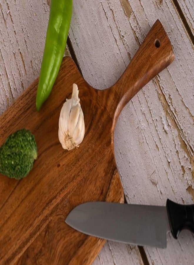 WEBHUSHI Acacia Wood Cutting Board - Wooden Kitchen Chopping Boards for Vegetables, Fruits, Meat, Cheese, Bread & Wooden Serving Platter 17 By 7 Inches - Image 5