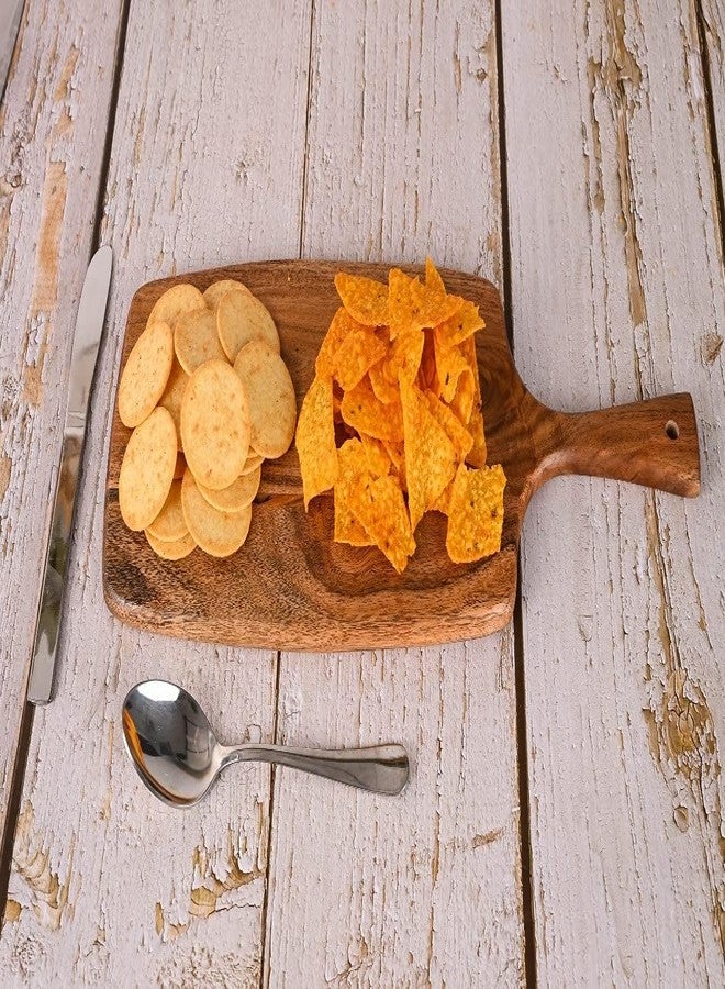 WEBHUSHI Acacia Wood Cutting Board - Wooden Kitchen Chopping Boards for Vegetables, Fruits, Meat, Cheese, Bread & Wooden Serving Platter 17 By 7 Inches - Image 3