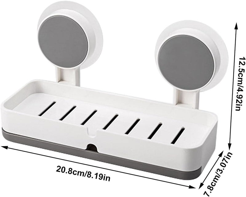 STARFLYER Non-Drill Magic Sticker Self Adhesive Soap Holder for Bathroom/Soap Case/Soap Dish/Soap Box/Soap Stand for Sink for Travel Camping with Removable Drain Tray. (Double Soap Dish) - Image 2