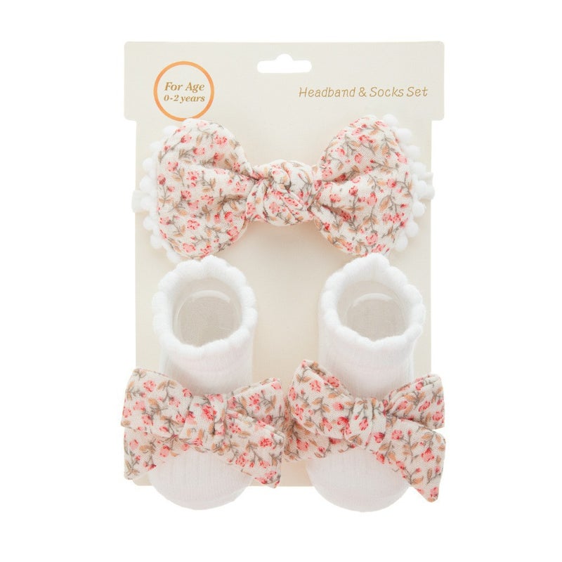 Generic Cute Kids Lace Socks Headband Set Bow Decor 3#A10-1-314 