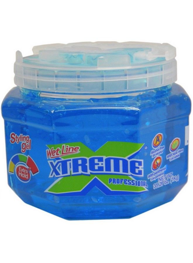 XTREME Professional Wet Line Styling Gel Extra Hold Blue 35.26 Oz - Image 1