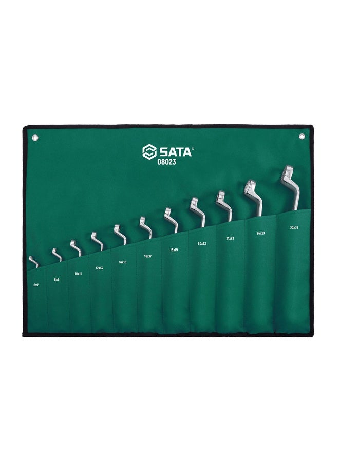 SATA GL08023 11-Piece Metric Deep Offset Double Box End Wrench Set - Image 1