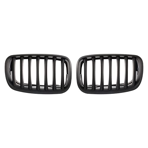 BILLDIO ABS E70 Grill,Front Kidney Grille Compatible with 2007-2014 X5 E70 X6 E71 (Single slats Matte black Grills, 2-pc Set) - Image 2