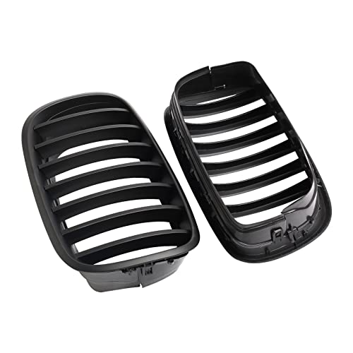 BILLDIO ABS E70 Grill,Front Kidney Grille Compatible with 2007-2014 X5 E70 X6 E71 (Single slats Matte black Grills, 2-pc Set) - Image 4