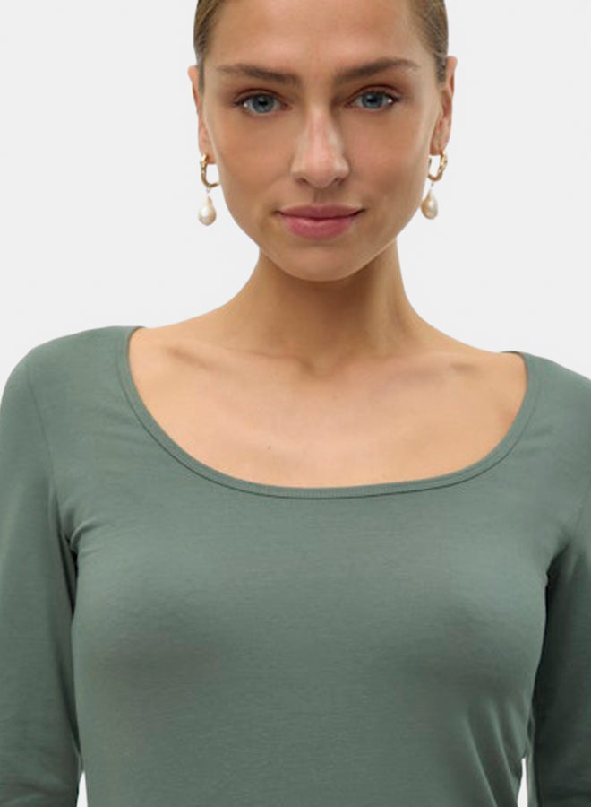 VERO MODA VERO MODA Womens Lulu Longsleeve U-Neck Top Juniors  - Image 5