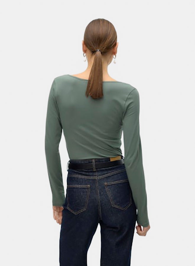 VERO MODA VERO MODA Womens Lulu Longsleeve U-Neck Top Juniors  - Image 4