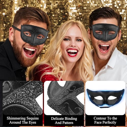 Exlinonline Black Masquerade Mask For Women Couples, Fit For Adult, Soft Gentle Material, Specially For Costume, Thememed Party - Image 5