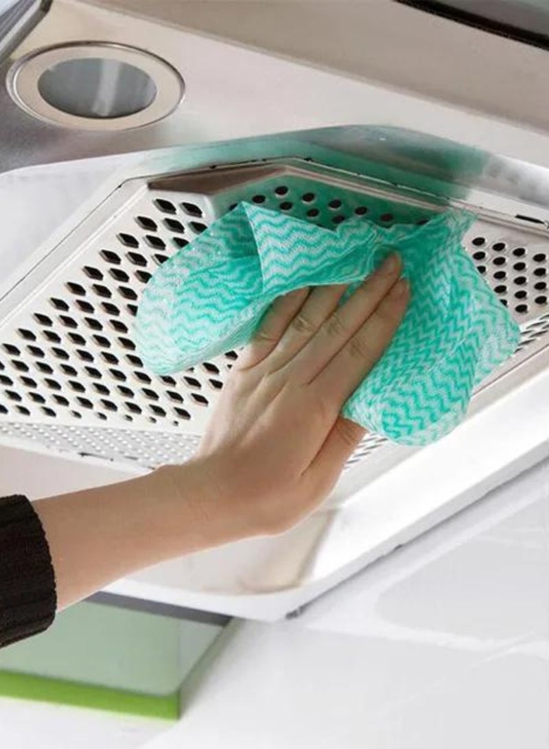 يشتك J Cloth Green، قطعة قماش لتنظيف المطبخ للاستعمال مرة واحدة، فائقة الامتصاص، سريعة الجفاف، قابلة للغسل وخفيفة الوزن، 4 لفات  - Image 3