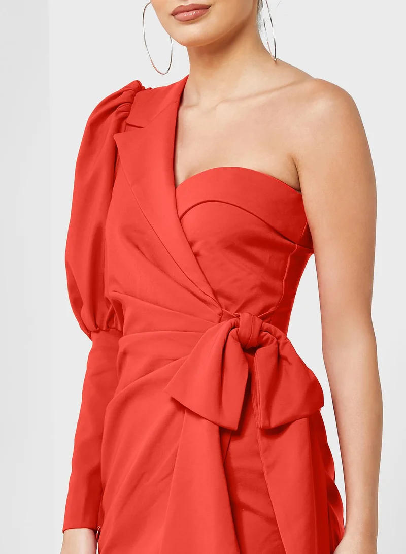 lavish alice One Shoulder Tie Detail Dress