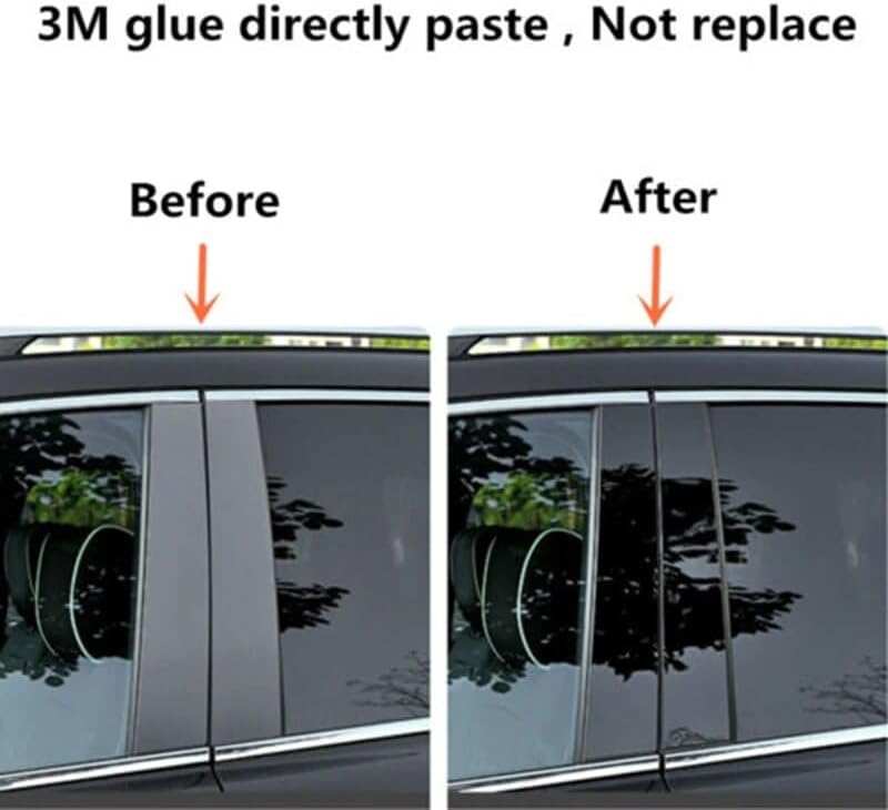 DEMULAX Glossy Black Car Window Pillar Trims for Chevrolet Impala - Image 3