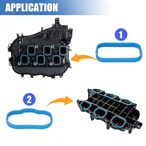 Sorello Engine Intake Manifold Gaskets Lower & Upper Gasket Plenum Set Compatible with Chrysler for Dodge for Jeep for Ram 3.6L 2011-2019 - Replace MS97204 MS97205 - Image 3