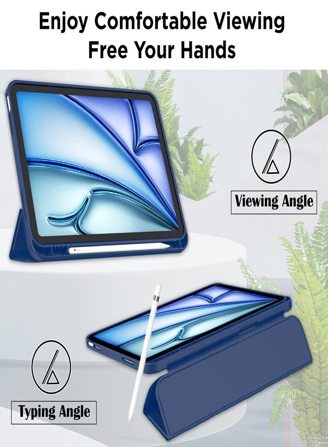 روبوستريون جراب Robustrion الذكي المرن ثلاثي الطيات مع حامل قابل للطي لجهاز iPad Air من الجيل الخامس / iPad Air من الجيل الرابع / iPad Air من الجيل الخامس / iPad Air 4 مقاس 10.9 بوصة - أزرق - Image 4