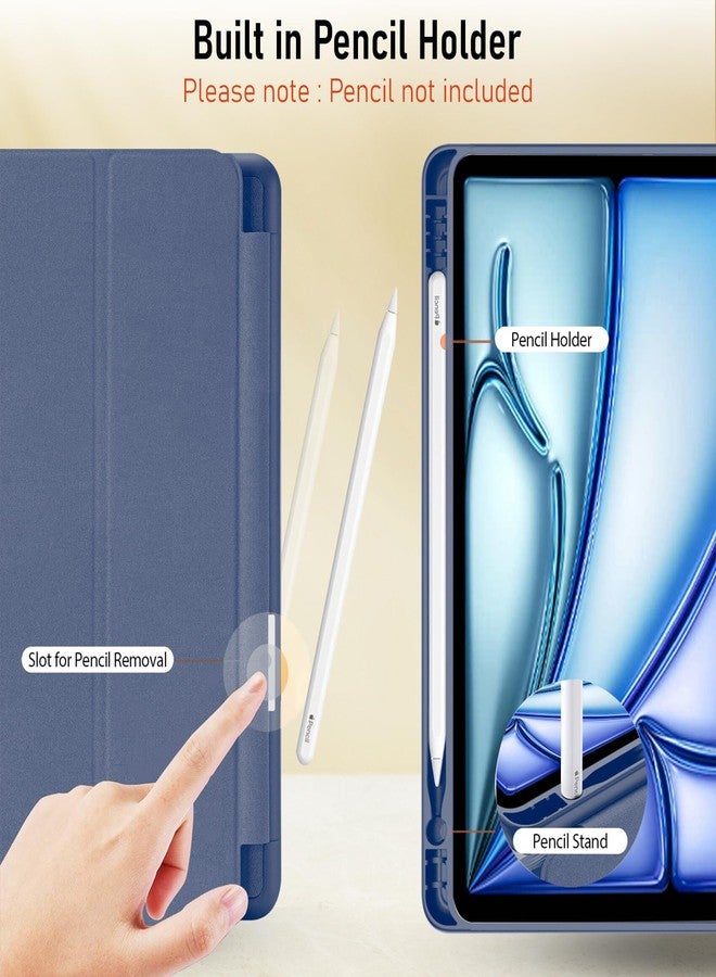 روبوستريون جراب Robustrion الذكي المرن ثلاثي الطيات مع حامل قابل للطي لجهاز iPad Air من الجيل الخامس / iPad Air من الجيل الرابع / iPad Air من الجيل الخامس / iPad Air 4 مقاس 10.9 بوصة - أزرق - Image 5