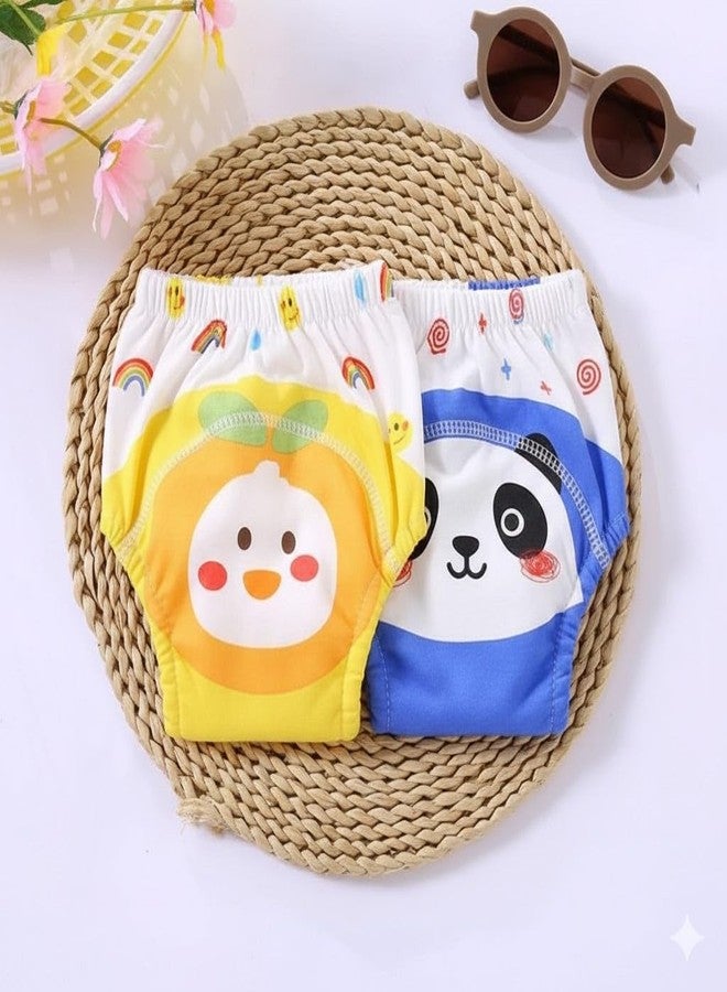 ASJAR Comfort Fit Baby Cloth Diaper | Reusable, Soft Cotton & Waterproof Layer | Random Fun Prints for Toddlers | Pack of 3 | (S) - Image 4