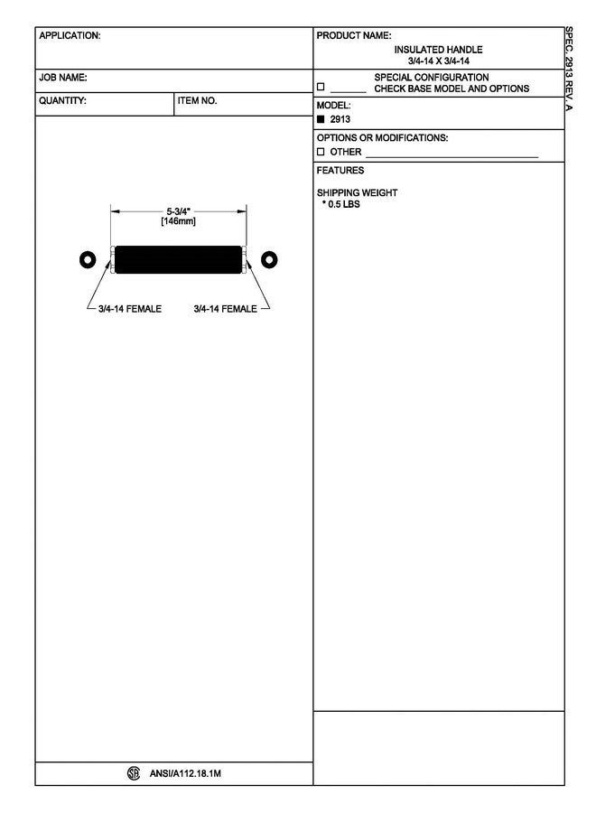 فيشر مقبض فيشر 2913 معزول للشطف المسبق (فيشر فقط)، أسود - Image 2