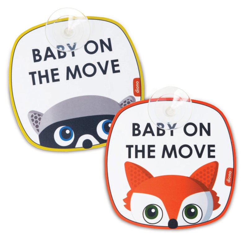 Diono Baby On The Move 2 Pack of Baby On Board Car Window Stickers with Suction Cups - Image 3