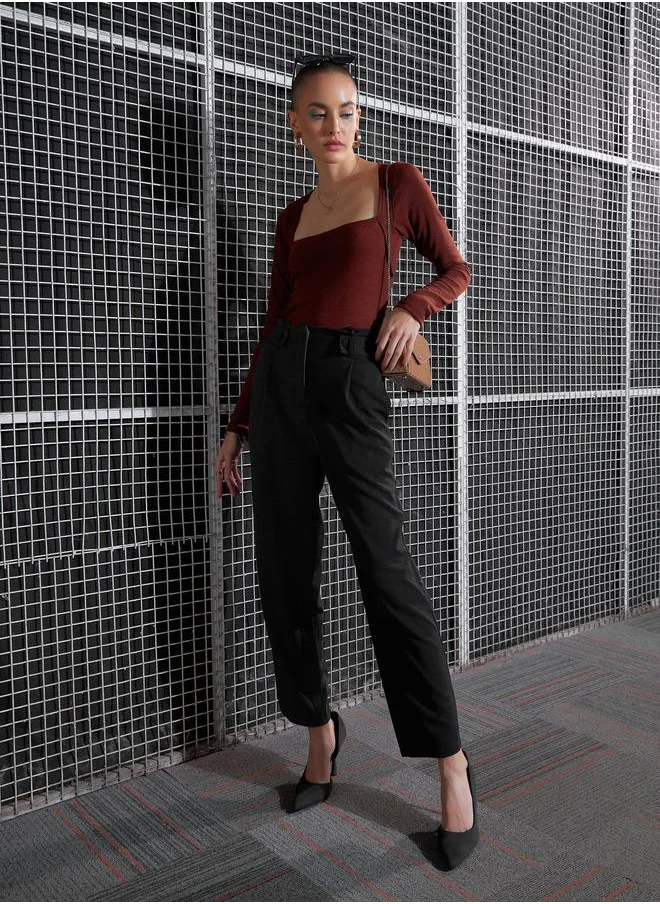 ساسافراس Front Button Paperbag Waist Pants by Styli