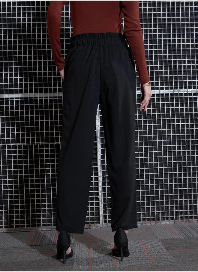 ساسافراس Front Button Paperbag Waist Pants by Styli
