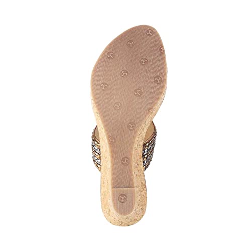 Mochi Womens Synthetic Antic Gold Slip Ons (Size (6 UK (39 EU)) - Image 5