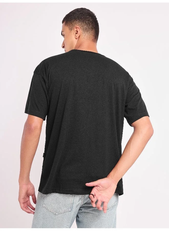 بيونغ تيشيرت رجالي واسع بطبعة القدر