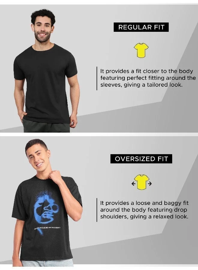 بيونغ تيشيرت رجالي واسع بطبعة القدر