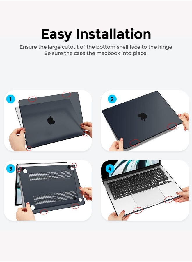 O Ozone - Crystal Clear Case For MacBook Air 13.6 inch 2022 A2681 M2 Chip with Liquid Retina Display Touch ID Protective Plastic Hard Shell Cover - Transparent - Image 1