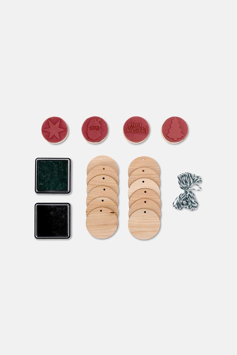 Tchibo Wooden Tag Stamp Set, Beige - Image 2