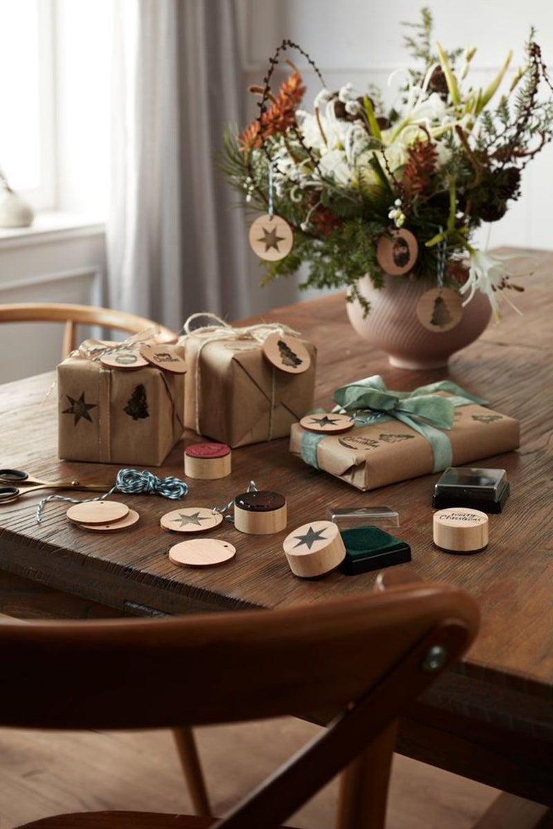 Tchibo Wooden Tag Stamp Set, Beige - Image 1