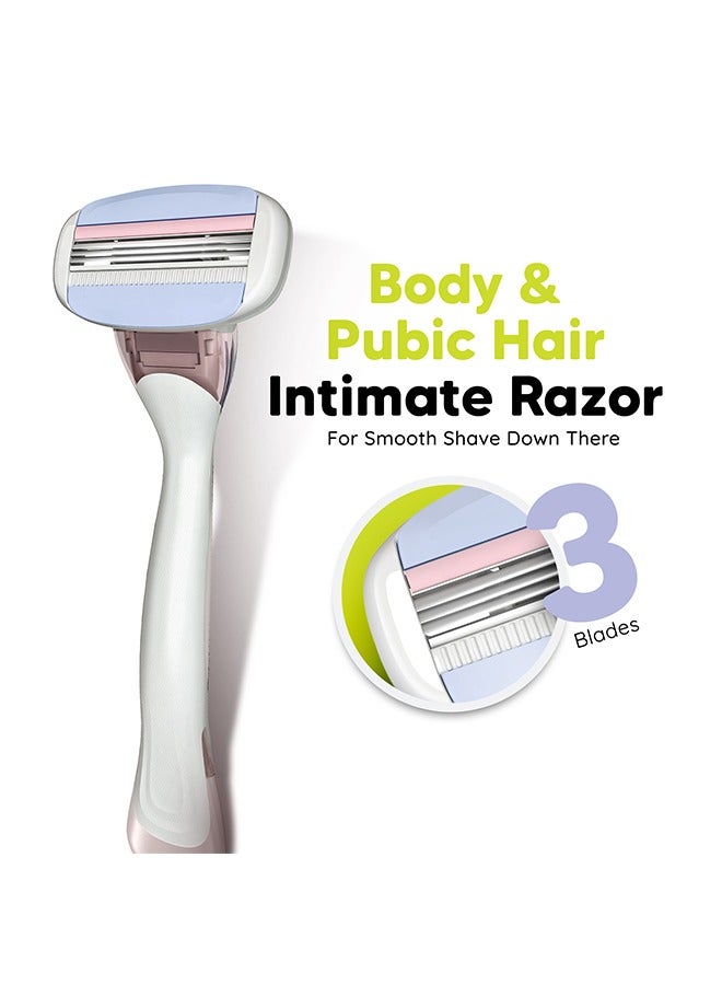 ليتسشيف ماكينة حلاقة ليتس شيف ايفيور بيكيني لاين للنساء، عبوة من 3 قطع، ماكينة حلاقة لمنطقة البيكيني، قابلة لإعادة الاستخدام، آمنة ونظيفة، حلاقة خالية من التهيج - Image 2