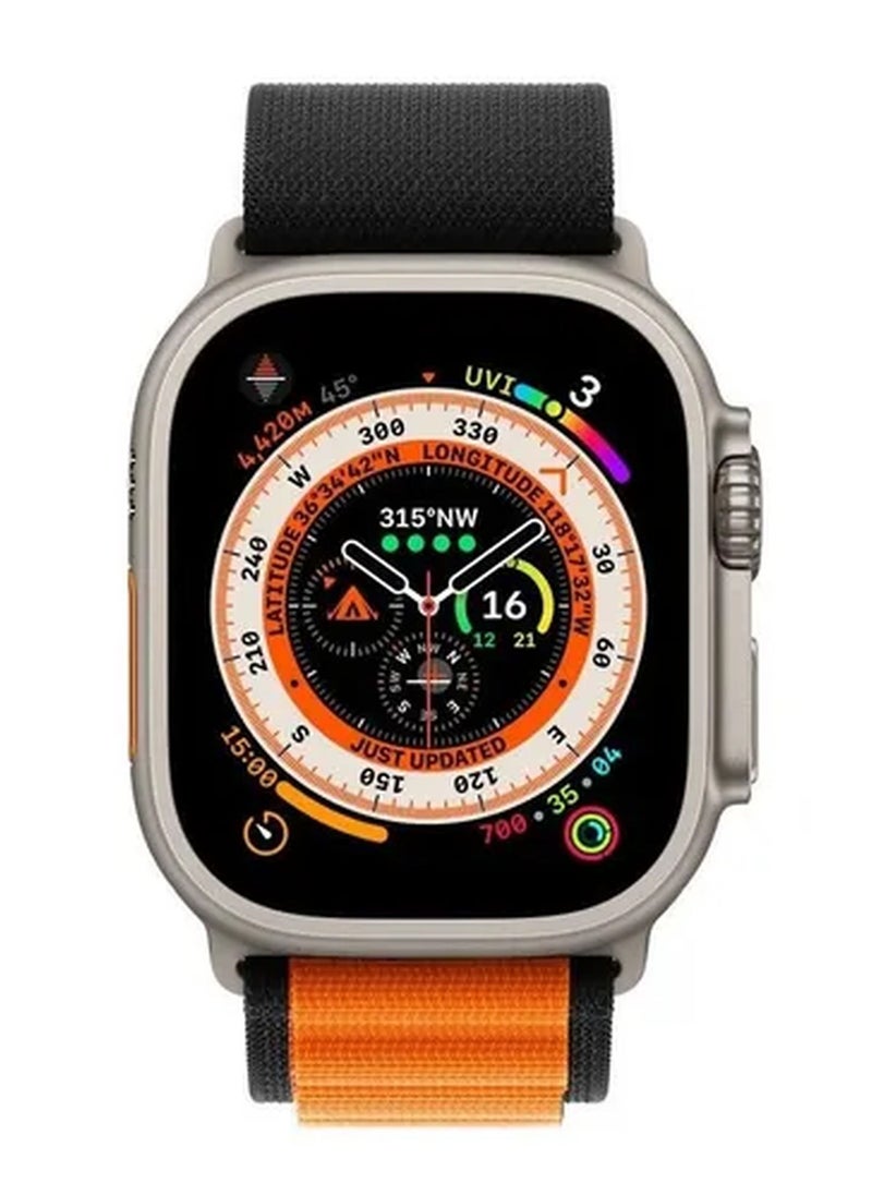 Rabos - Apple Watch Alpine Loop Band 49mm/45mm/44mm Nylon Woven Sport Strap Compatible with iWatch Series 8/Ultra/7/SE/6/5/4/3/2/1 Orange/Black - Image 1
