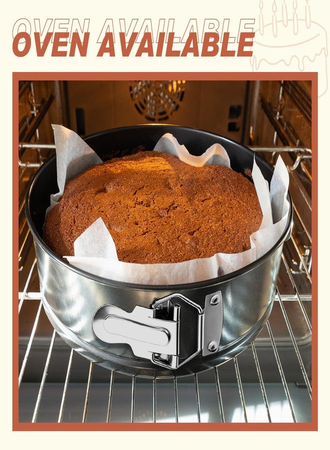 Funnymoom مجموعة فاني موم المكونة من 4 قطع، مقاس 6 بوصات، غير لاصقة، ذات قاعدة قابلة للإزالة، مصنوعة من الفولاذ الكربوني، قالب تشيز كيك دائري ذو قاعدة قابلة للإزالة، مزود بمشابك زنبركية من الفولاذ المقاوم للصدأ، مثالية للمطابخ والمطاعم. - Image 5